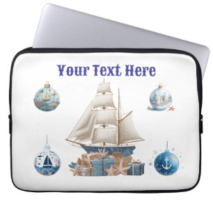 "Personalized Nautical Christmas Laptop Bag – Fest