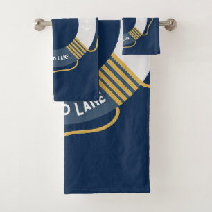 Personalized Nautical life Ring custom Sailing Bath Towel Set