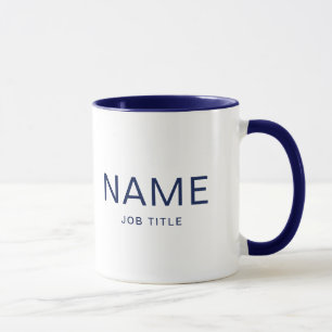 Personalized Navy Blue Combo Mug with Your Name