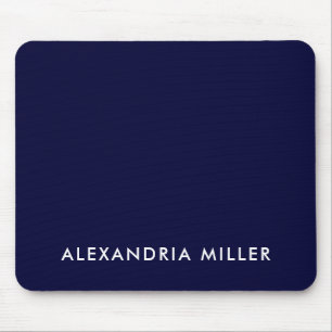 Personalized Navy Blue Minimalist Monogram Mouse Mat