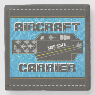 Personalized Navy Now's Aircraft Carrier Stone Coaster