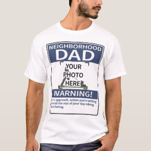Personalized Neighborhood Dad Warning Mower Blue T-Shirt