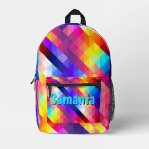Personalized Neon Backpack Abstract Rainbow Kids
