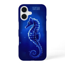 Personalized Neon Blue Seahorse       
