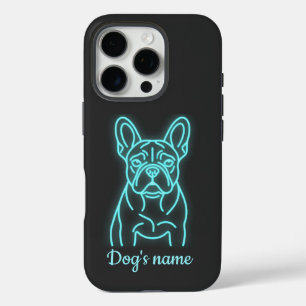 Personalized Neon French Bulldog iPhone 16 Pro Case