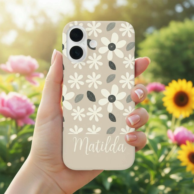 Personalized neutral color daisy  Case-Mate iPhone case (Creator Uploaded)