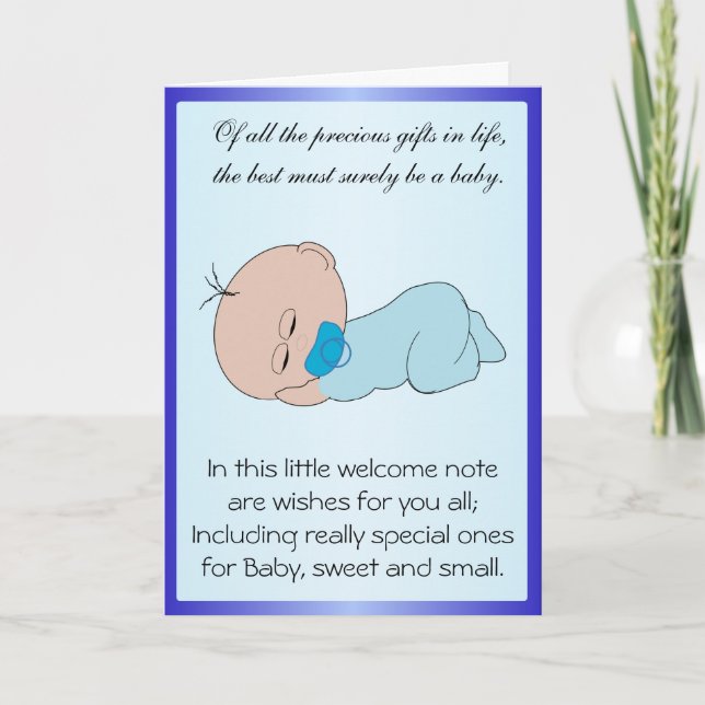 Personalized New Born Baby Boy Card (Front)