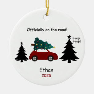 Personalized New Driver Ornament, Custom Licensed Ceramic Tree Decoration