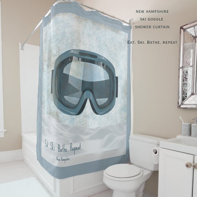 Personalized New Hampshire Ski. Eat Sleep Ski  Shower Curtain (Creator Uploaded)