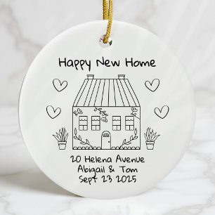 Personalized New Home Keepsake Moving House Ceramic Tree Decoration