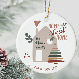 Personalized New Home Sweet Home Christmas Ceramic Tree Decoration
