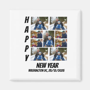 Personalized New year 9 Photo Collage  Magnet