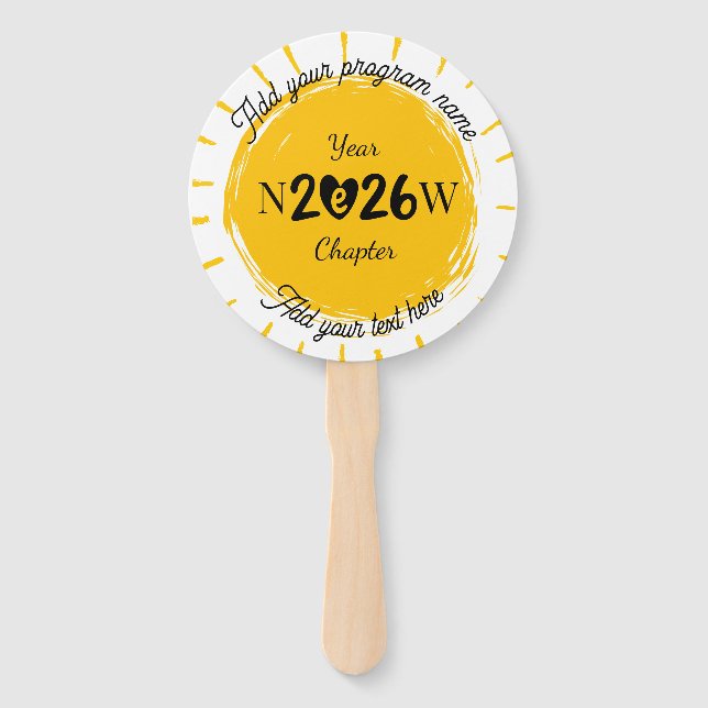 Personalized New Year Book Lover Gift Hand Fan (Front)