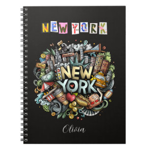 Personalized New York City Doodle Notebook