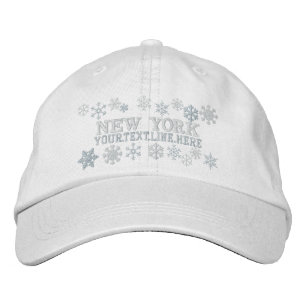 Personalized New York Winter Snowflakes Embroidered Hat