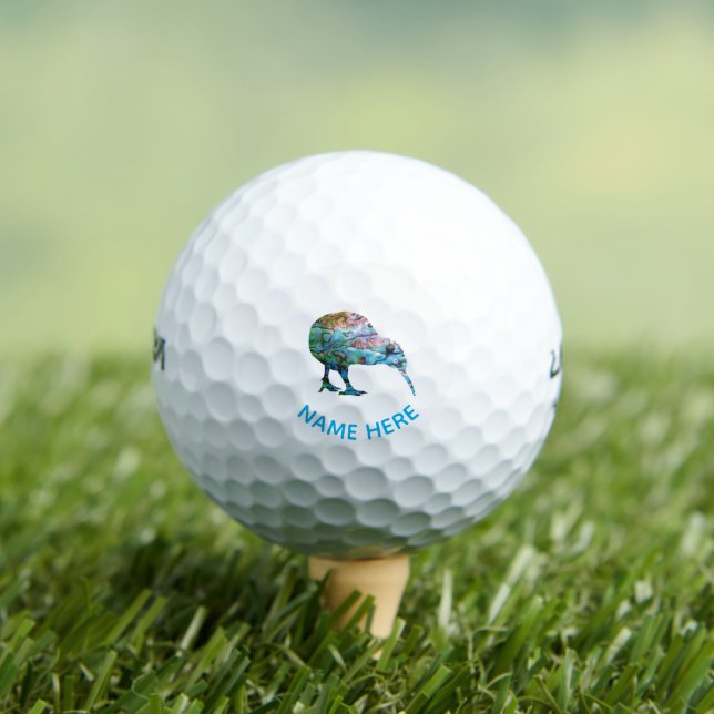 PERSONALIZED NEW ZEALAND KIWI PAUA GOLF BALLS (Insitu Tee)