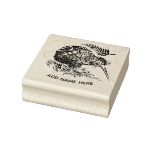 PERSONALIZED NEW ZEALAND KIWI RUBBER STAMP