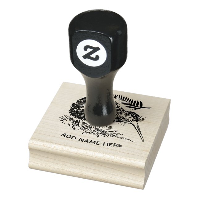 PERSONALIZED NEW ZEALAND KIWI RUBBER STAMP (Stamp)