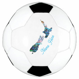 PERSONALIZED NEW ZEALAND MAP PAUA FOOTBALL