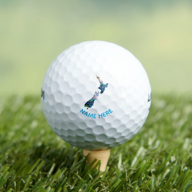 PERSONALIZED NEW ZEALAND MAP PAUA GOLF BALLS (Insitu Tee)