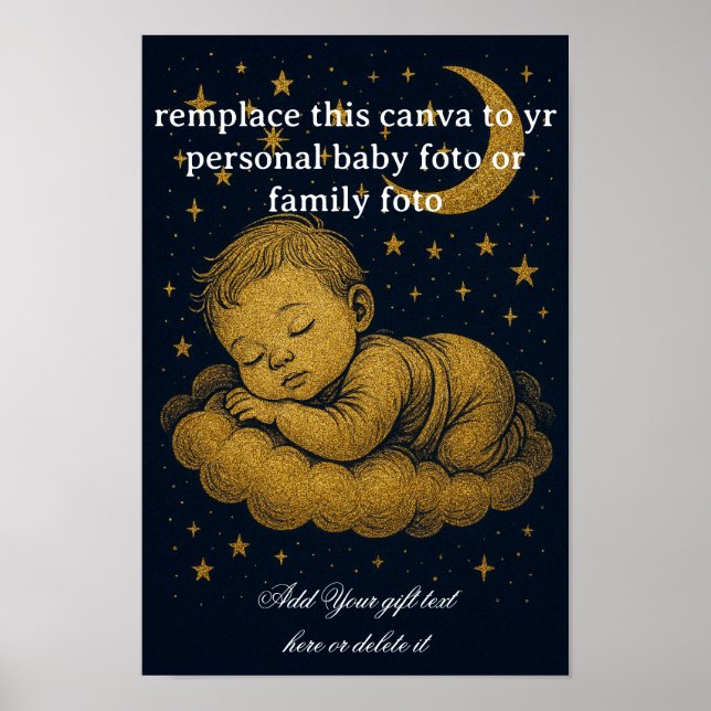 Personalized Newborn Gift, Custom Name & Date  Poster (Front)