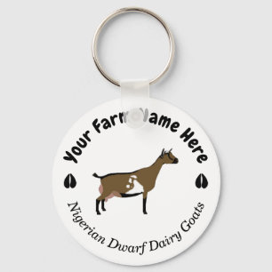 Personalized Nigerian Dwarf Dairy Goat Key Ring