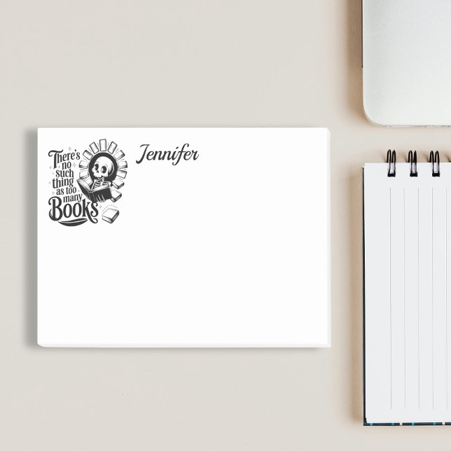 Personalized No Such Thing As Too Many Books Post-it Notes (No such thing as too many books post it notes)