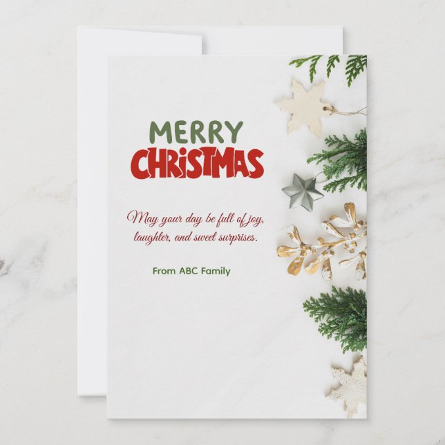 Personalized Non-Folded Christmas Card  (Front)