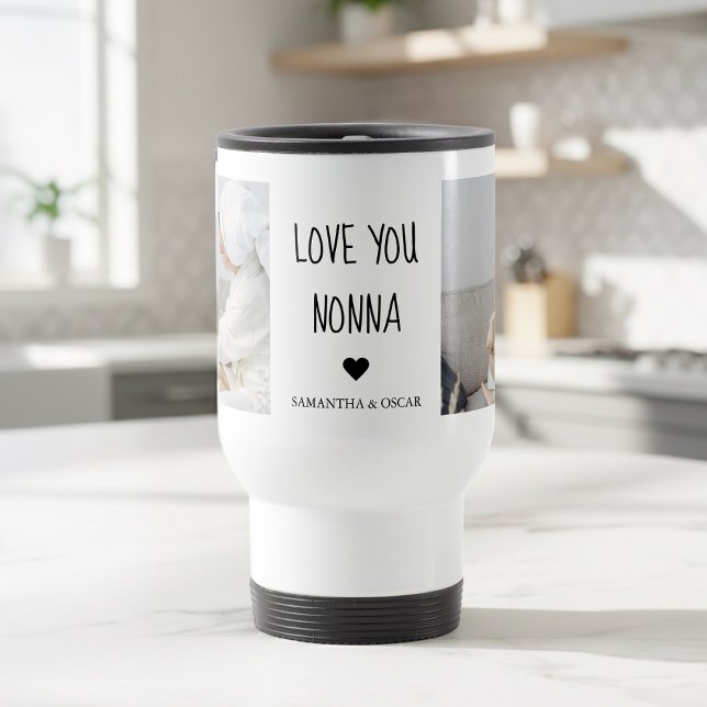 Personalized Nonna Gift | Custom Photo Collage Travel Mug (Creator Uploaded)