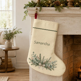 Personalized Nordic Botanical Christmas Stocking