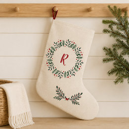 Personalized Nordic Wreath Monogram Stocking