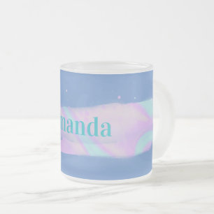 Personalized Northern Lights Blue Sparkles Mug