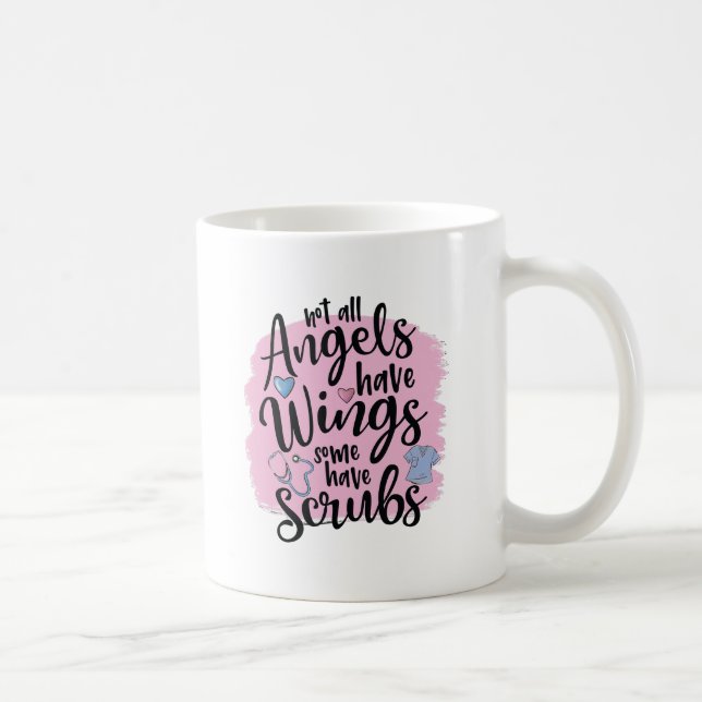 Personalized, Not All Angels Have Wings Coffee Mug (Right)