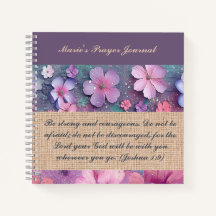 Personalized Notebook - Colorful Glitter Flowers