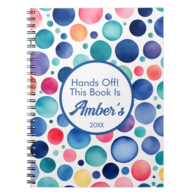 Personalized Notebook – Multicolor Circle Design – (Front)