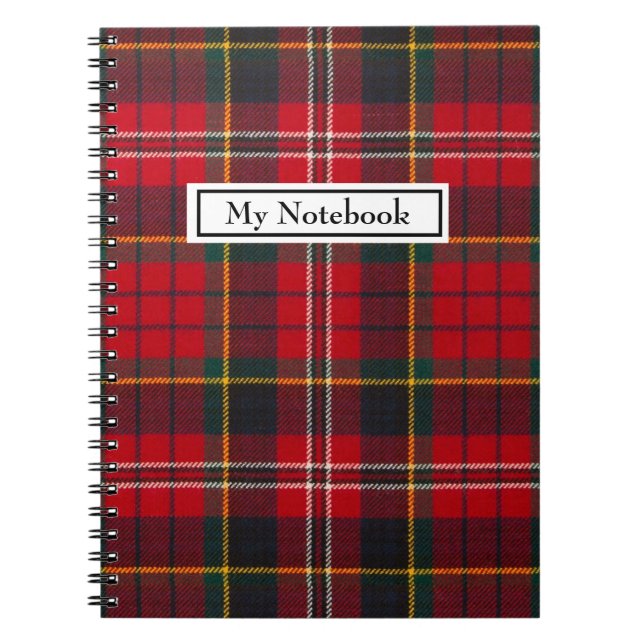 Personalized Notebook - Red Tartan Macpherson Clan (Front)