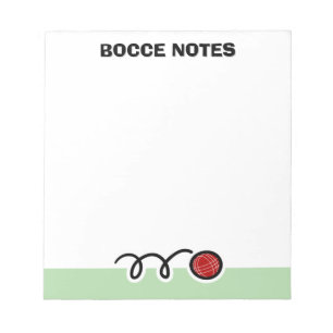 Personalized notepad with quirky bocce ball design