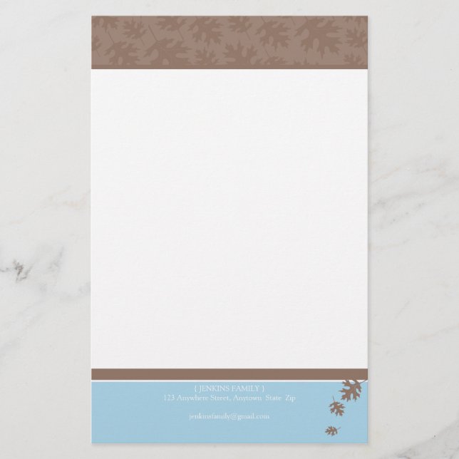 PERSONALIZED NOTEPAPER :: falling leaves 4 Stationery (Front)