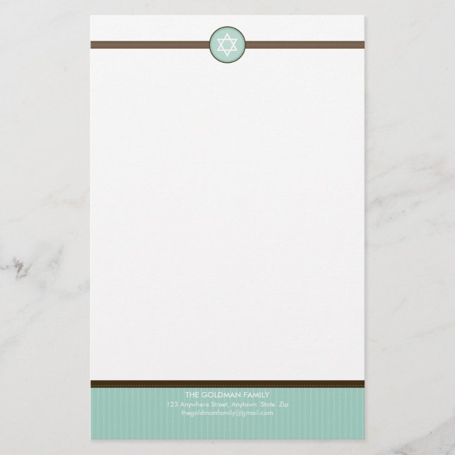 PERSONALIZED NOTEPAPER :: stripedstitch 4 Stationery (Front)