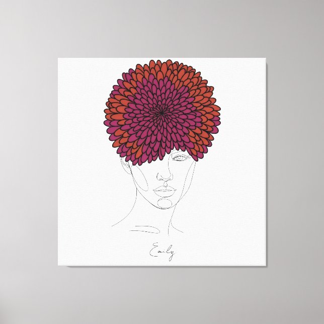Personalized November Birth Flower Portrait Canvas Print (Front)
