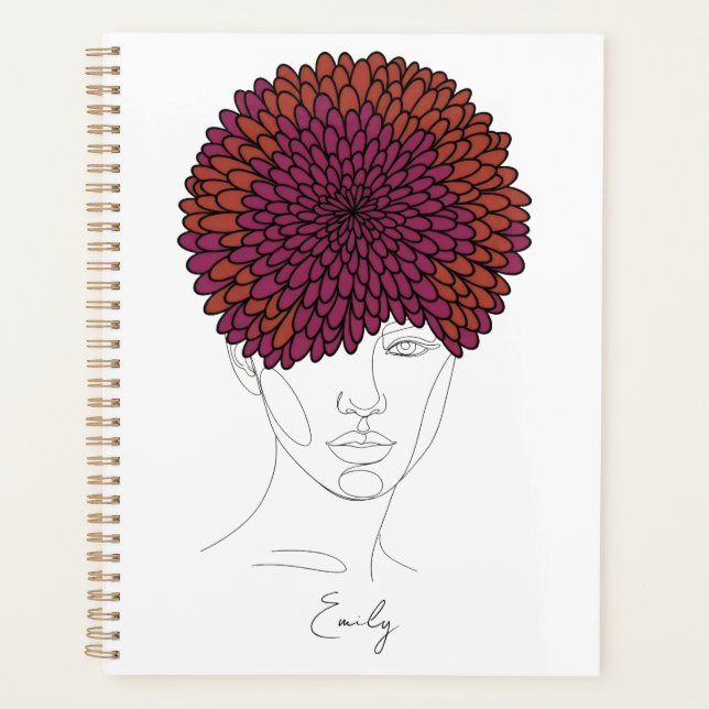 Personalized November Birth Flower Portrait Planner (Front)