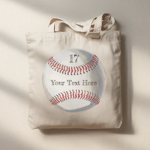 Personalized Number and Name Baseball back & front Tote Bag