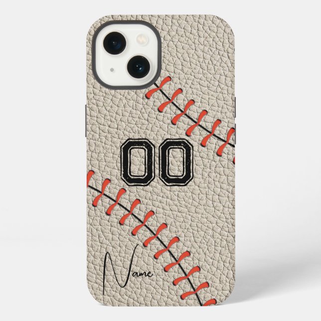 Personalized Number and Name Baseball Custom iPhone Case (Back)