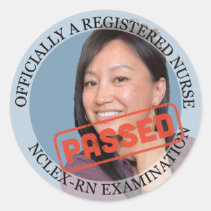 personalized nurse 3 inch passed nclex rn exam classic round sticker