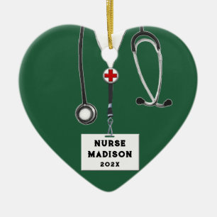 Personalized Nurse Christmas 2022 Collectible Ceramic Tree Decoration