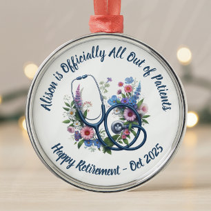 Personalized Nurse Retirement Metal Tree Decoration
