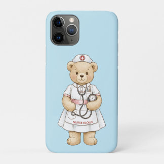 Personalized Nurse Teddy Bear Custom Name Nursing  iPhone 11 Pro Case
