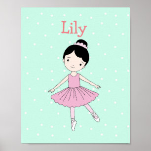 Personalized Nursery Art Print Ballerina Girl Art