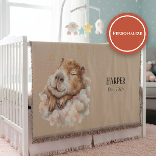 Personalized Nursery Blanket • Sleepy Capybara