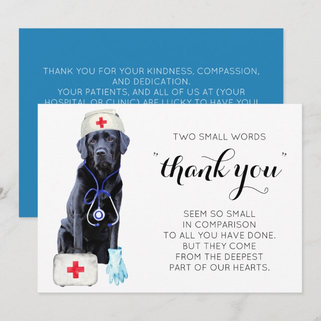 Personalized Nursing Cute Thank You Nurses Day Holiday Card (Front/Back)